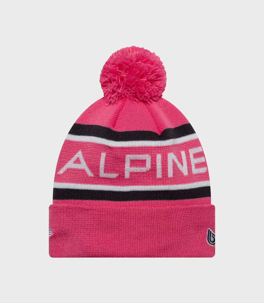 New Era Alpine Rep Team Cuff Knit Junior Pop Hat - Pink