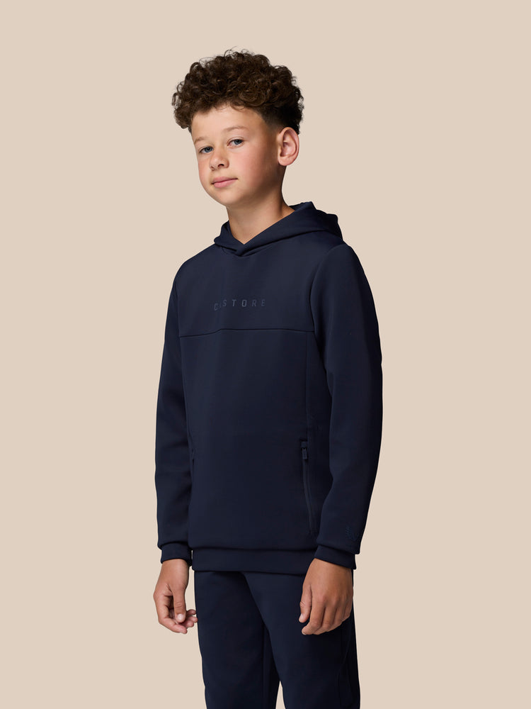 Junior Flex Scuba Langarm-Hoodie (Unisex) – Marineblau