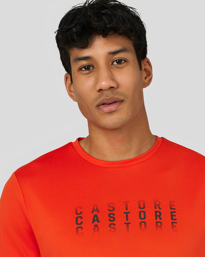 Herren Flow Kurzarm Grafik T-Shirt - Dunkel Orange