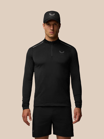 Herren Apex Aeromesh Quarter Zip - Schwarz