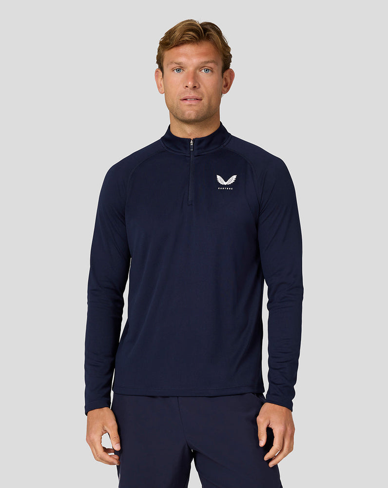 Herren Adapt Langärmeliges Leichtes Quarter Zip Top - Mitternachtsmarine