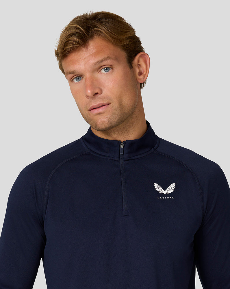 Herren Adapt Langärmeliges Leichtes Quarter Zip Top - Mitternachtsmarine