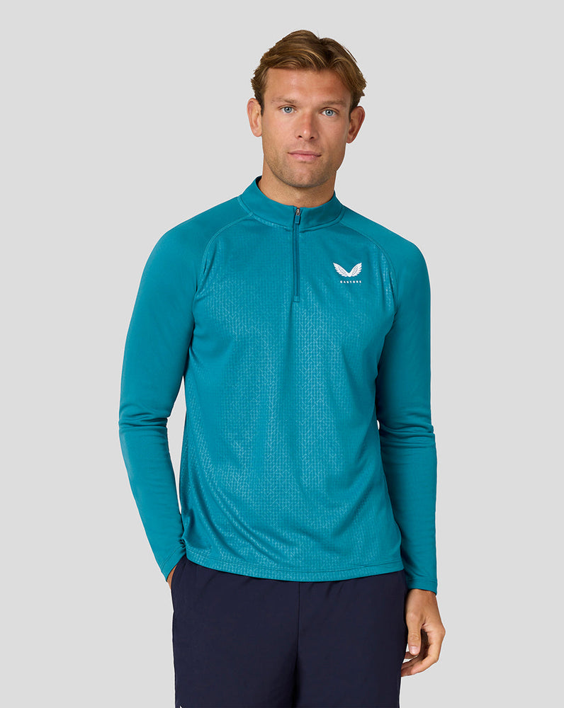 Herren Adapt Langärmeliges Leichtes Quarter Zip Top - Dunkel Aqua