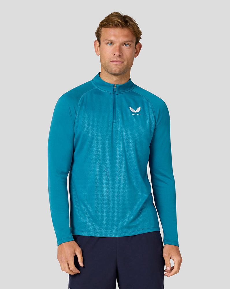 Herren Adapt Langärmeliges Leichtes Quarter Zip Top - Dunkel Aqua