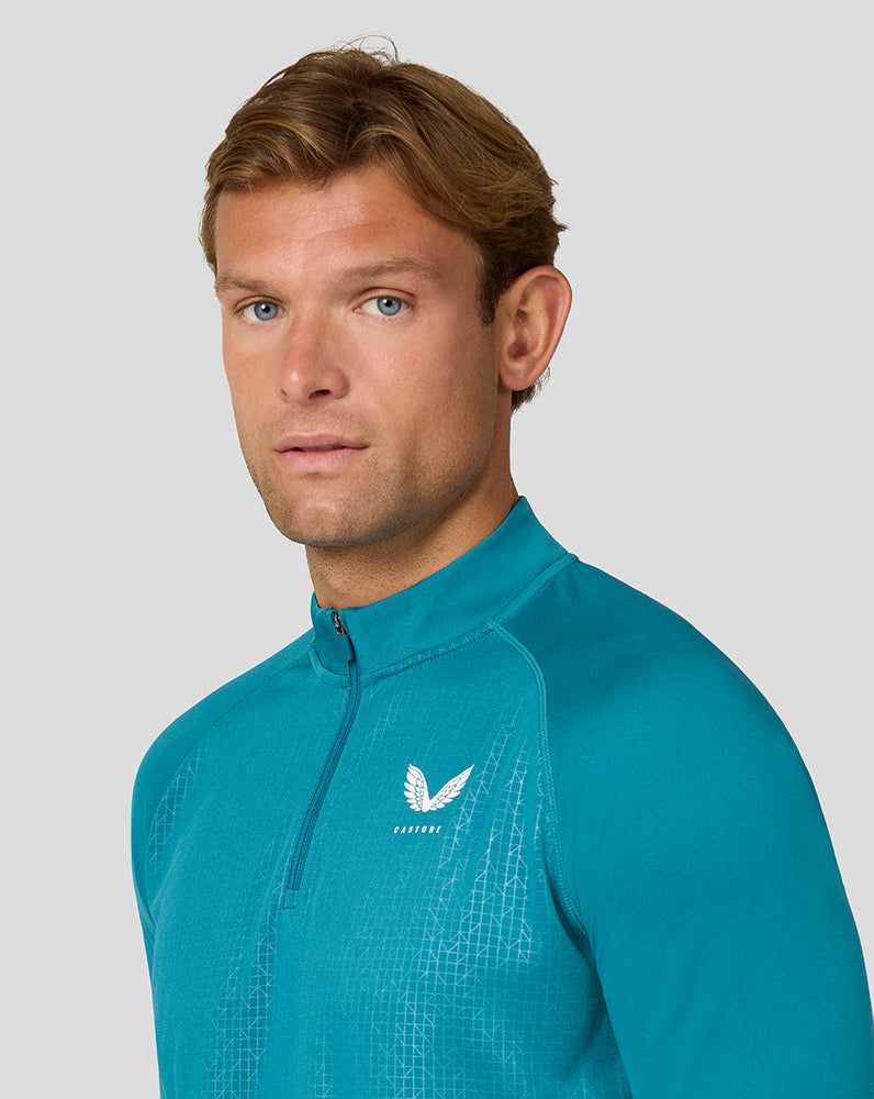 Herren Adapt Langärmeliges Leichtes Quarter Zip Top - Dunkel Aqua