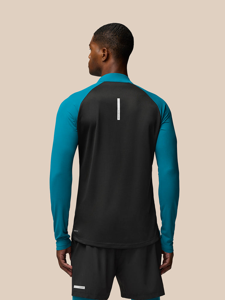 Herren Flow Langärmeliges Breathable Quarter Zip Top - Dark Aqua