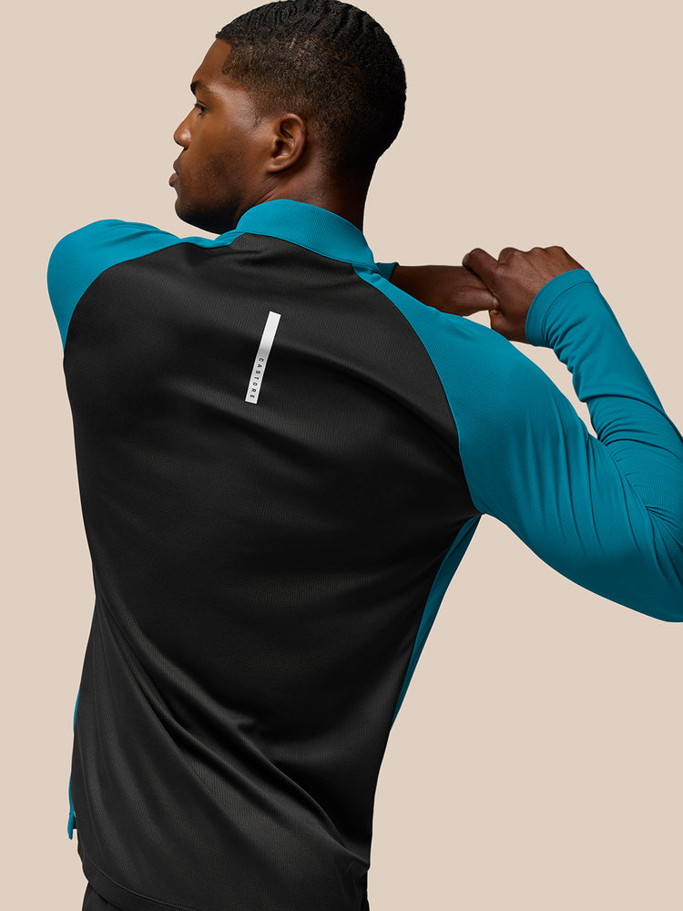 Herren Flow Langärmeliges Breathable Quarter Zip Top - Dark Aqua