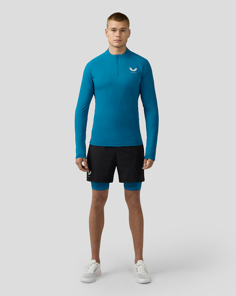 Herren Flow Langärmeliges Breathable Quarter Zip Top - Dark Aqua