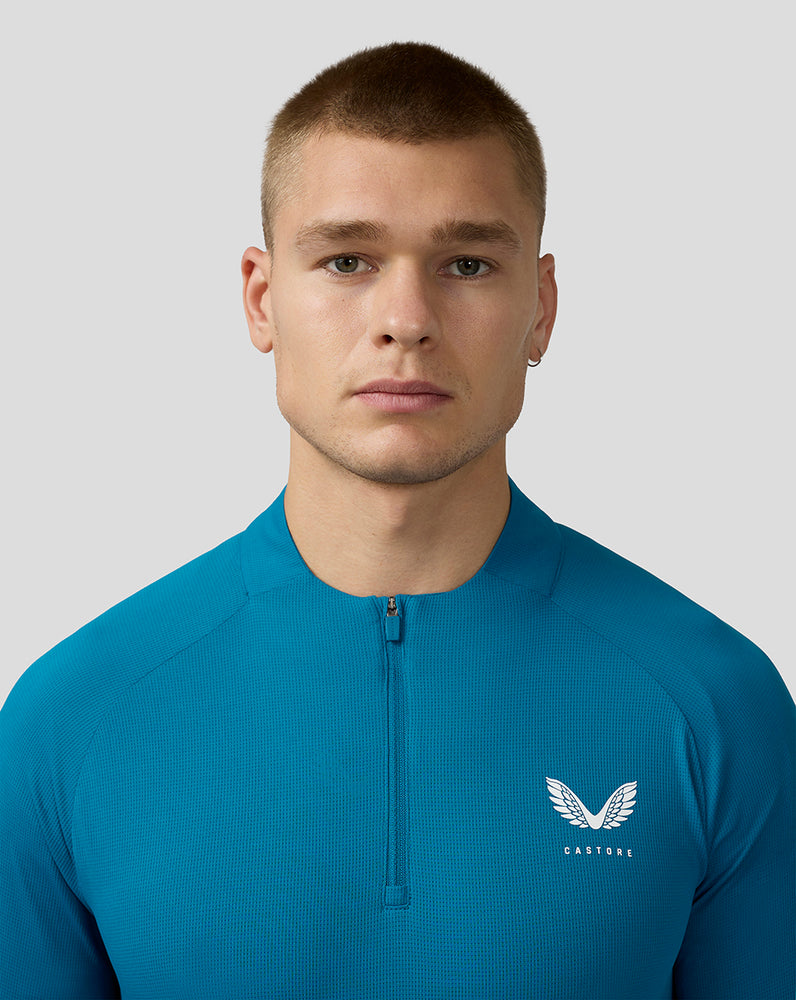 Herren Flow Langärmeliges Breathable Quarter Zip Top - Dark Aqua