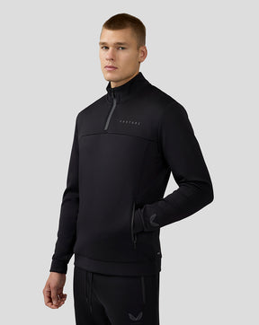 Herren Scuba Langarm Quarter Zip Top - Schwarz