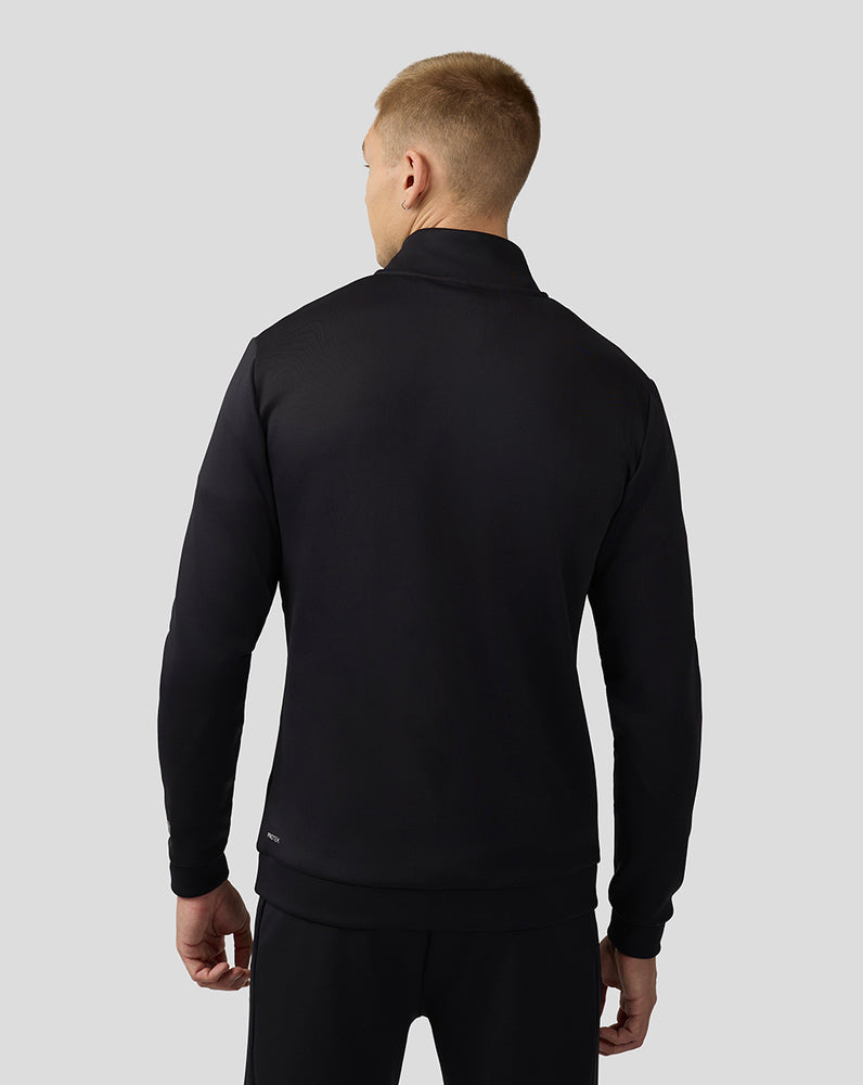 Herren Scuba Langarm Quarter Zip Top - Schwarz