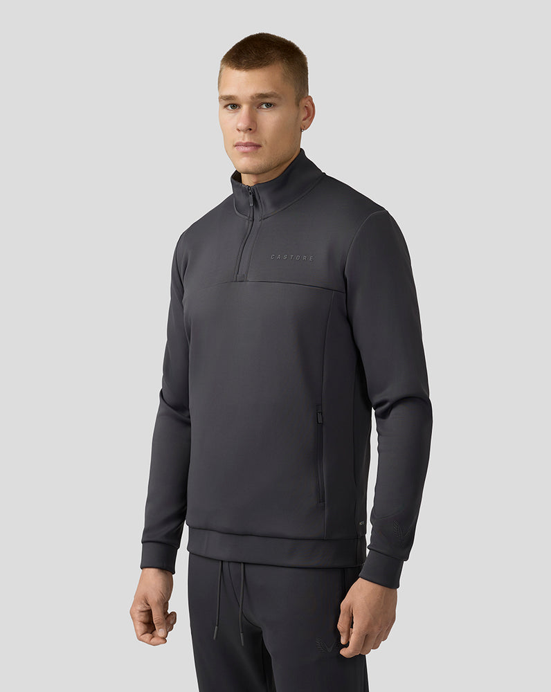 Herren Scuba Langarm Quarter Zip Top - Charcoal