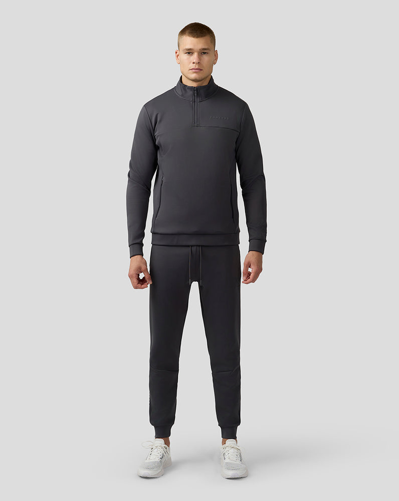 Herren Scuba Langarm Quarter Zip Top - Charcoal