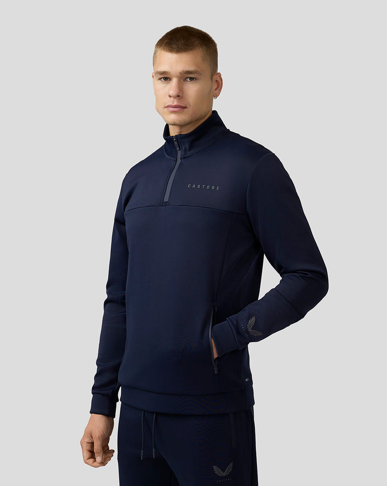 Herren Scuba Langarm Quarter Zip Top - Mitternachtsmarine