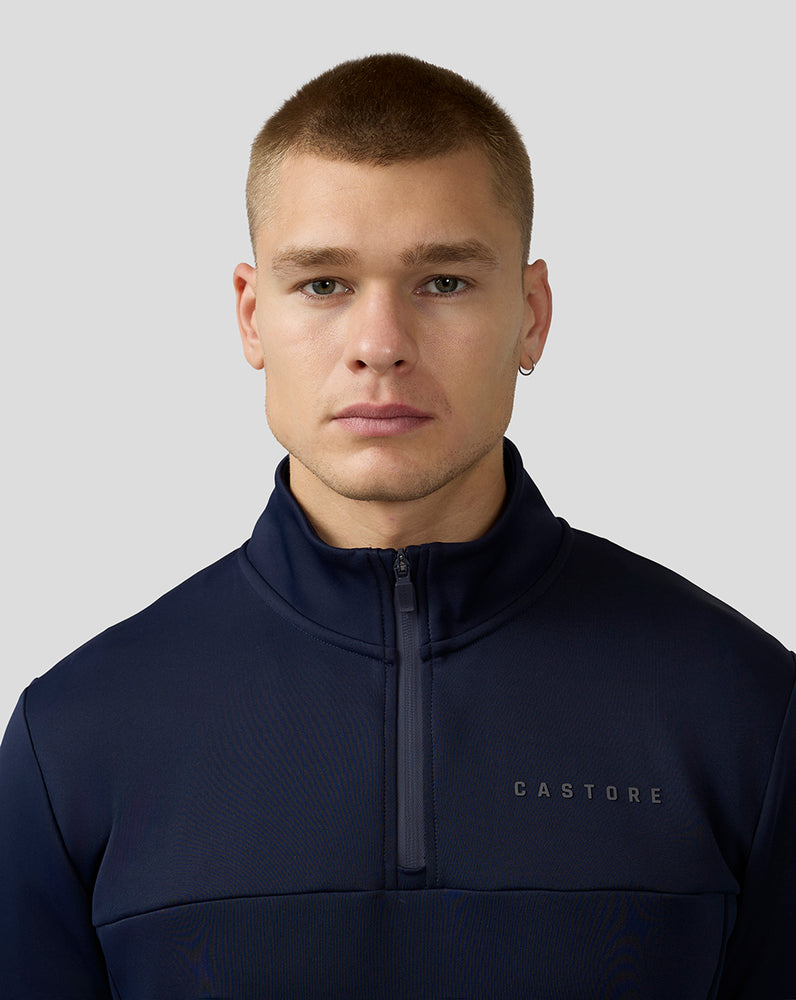 Herren Scuba Langarm Quarter Zip Top - Mitternachtsmarine