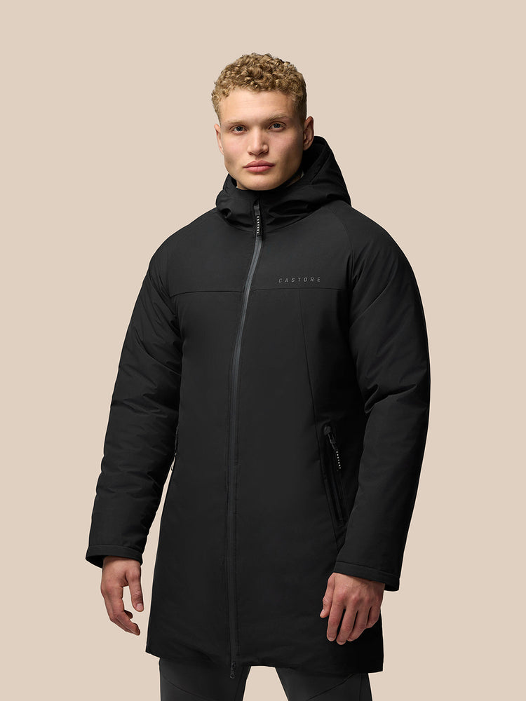 Longline Wadded Jacke - Black