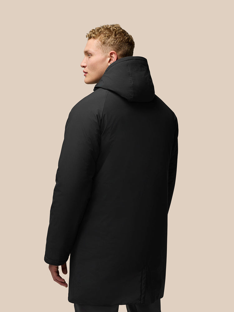 Longline Wadded Jacke - Black