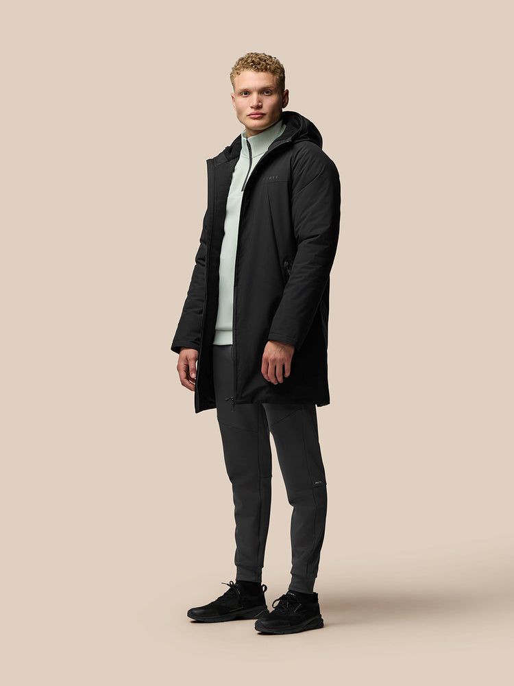Longline Wadded Jacke - Black