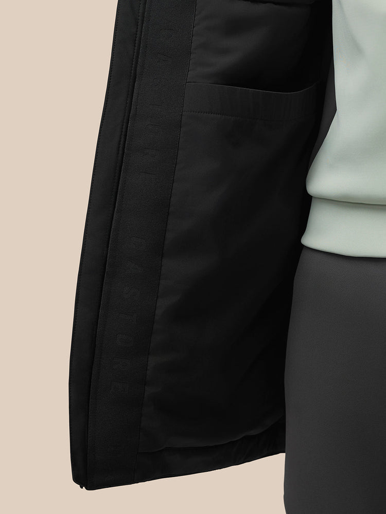 Longline Wadded Jacke - Black