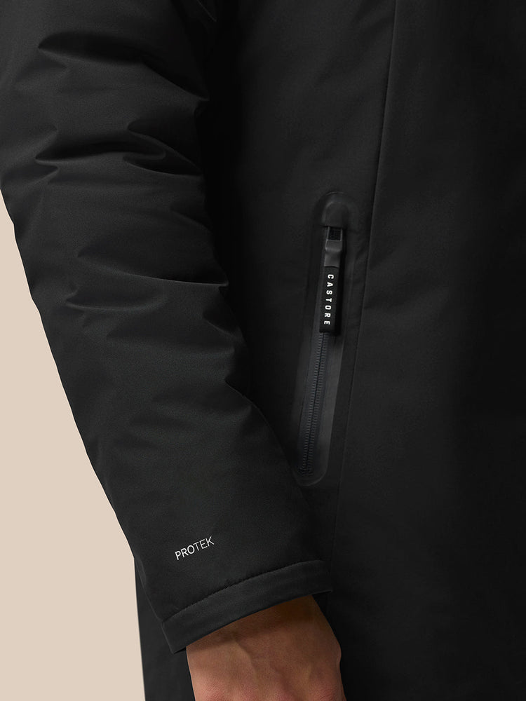 Longline Wadded Jacke - Black