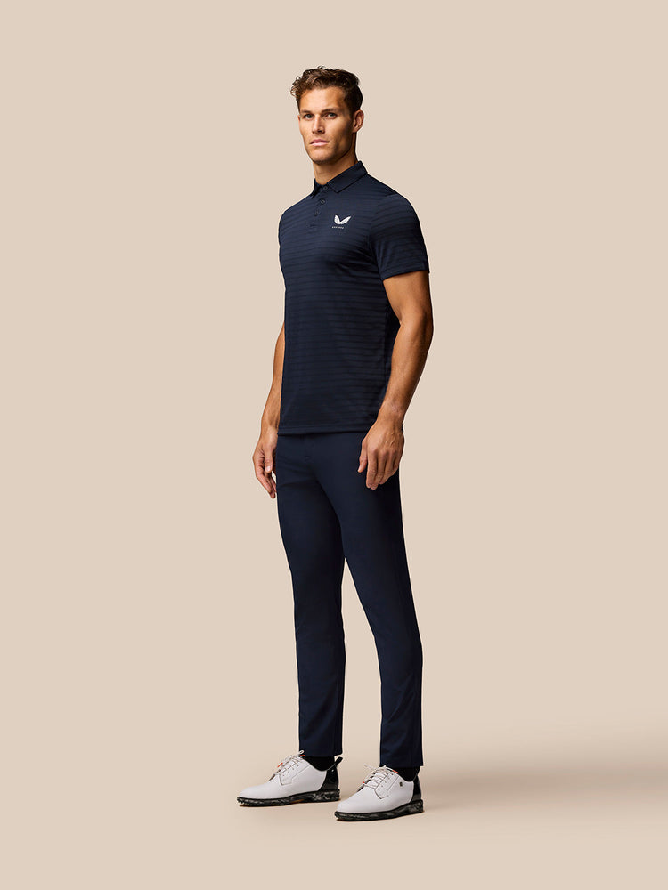 Golf Pinnacle Pique Stripe Polo - Marineblau