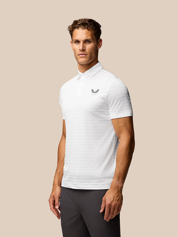 Golf Pinnacle Pique Stripe Polo - Weiß