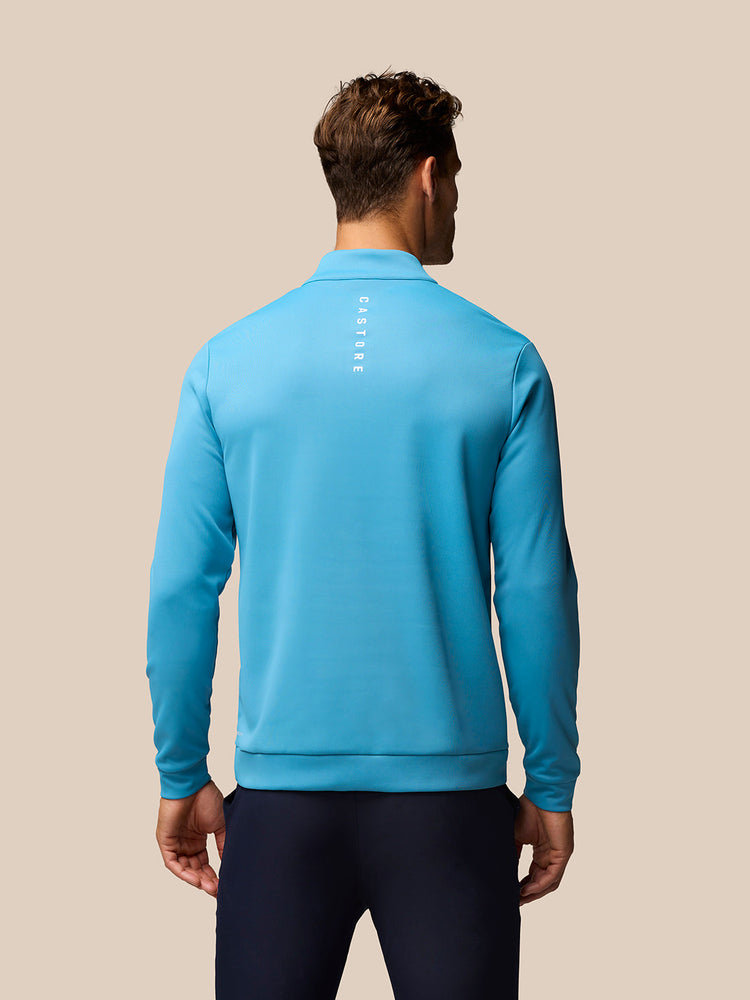 Herren Golf Langarm Club Classic Quarter Zip Top - Corn Blau
