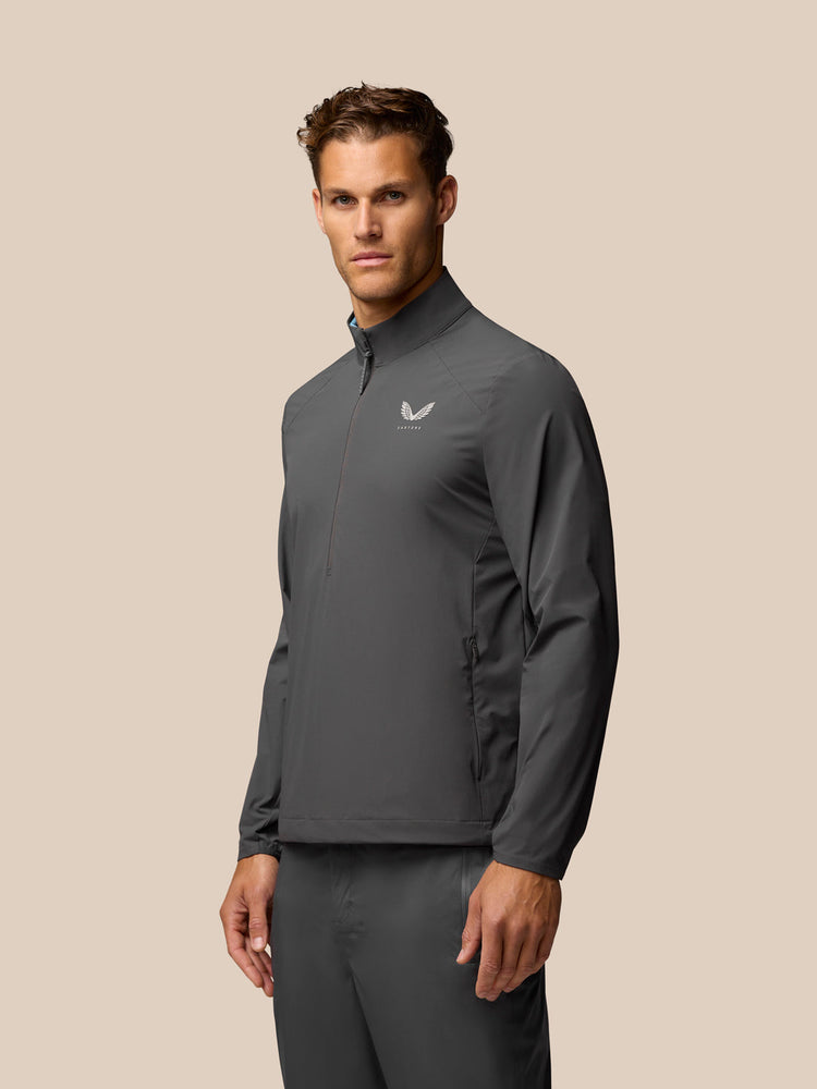 Herren Golf Langarm Flex gewebt halbe Zip Top - Gunmetal