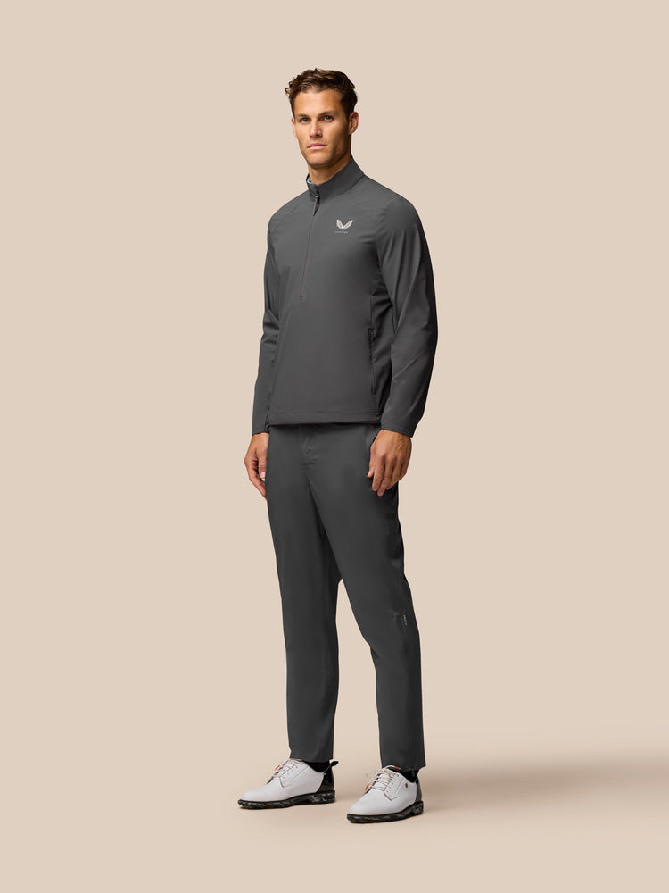 Herren Golf Langarm Flex gewebt halbe Zip Top - Gunmetal