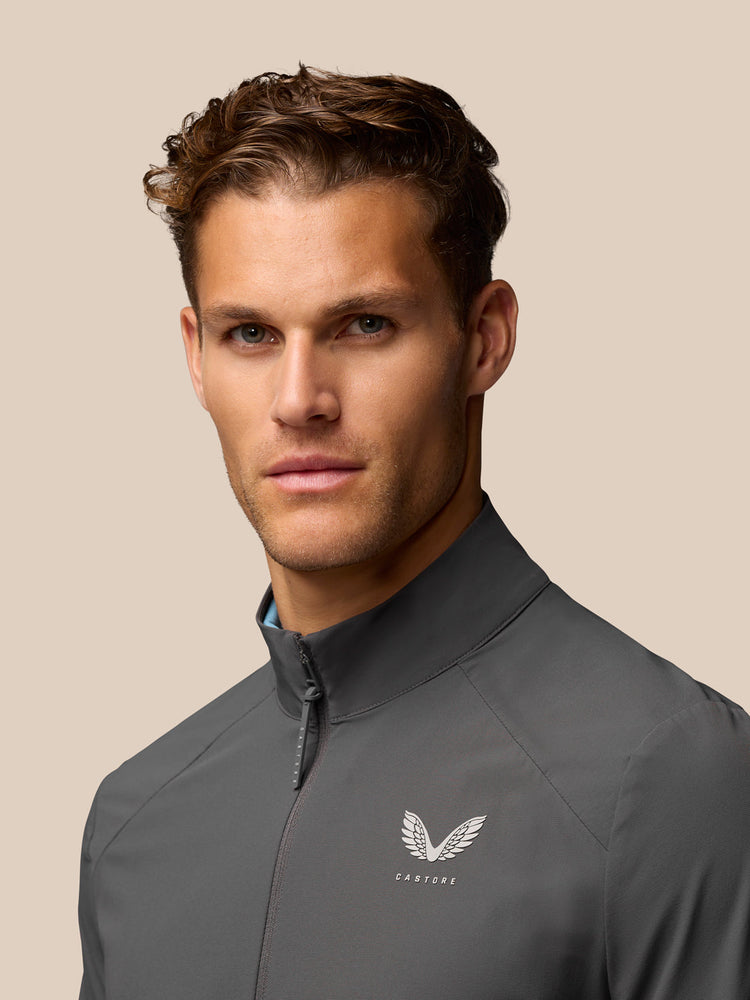 Herren Golf Langarm Flex gewebt halbe Zip Top - Gunmetal