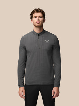 Herren Golf Langarm Flex Tech halbe Zip Top - Gunmetal