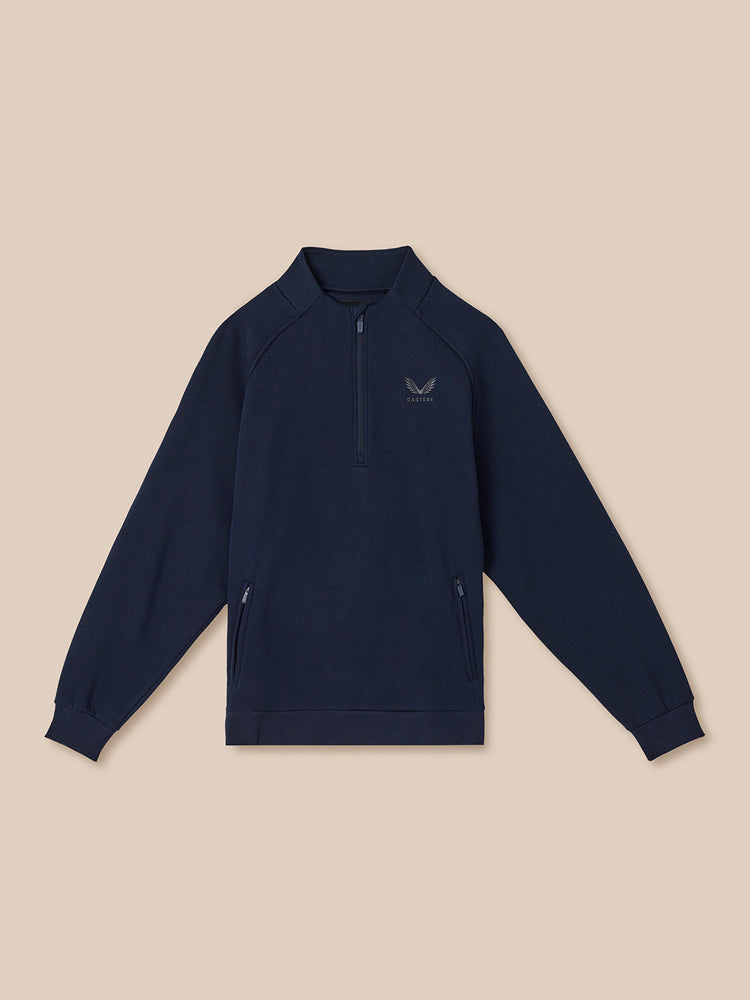 Adapt Cotton Fleece 1/4 Reißverschluss Oberteil - Marineblau