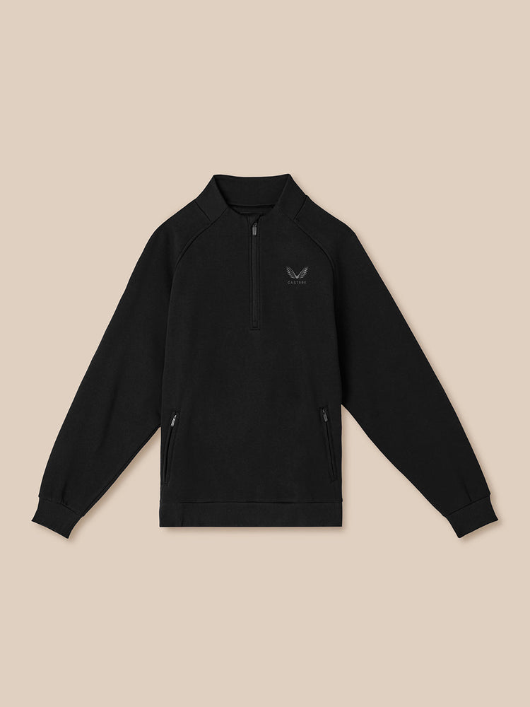 Adapt Cotton Fleece 1/4 Reißverschluss Oberteil - Schwarz