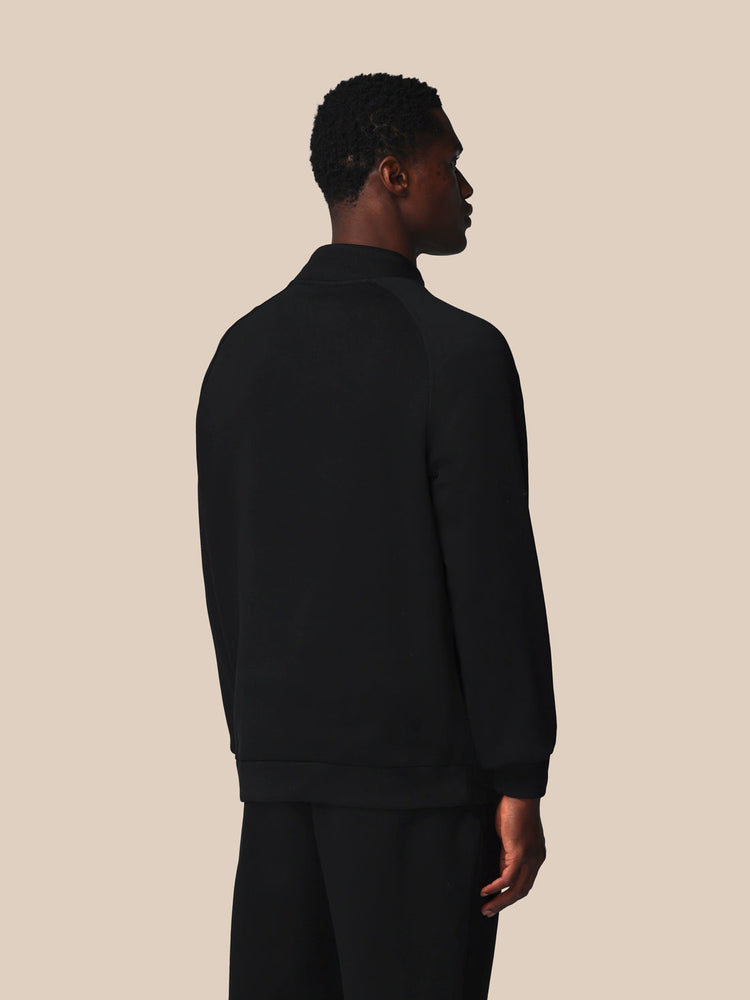 Adapt Cotton Fleece 1/4 Reißverschluss Oberteil - Schwarz
