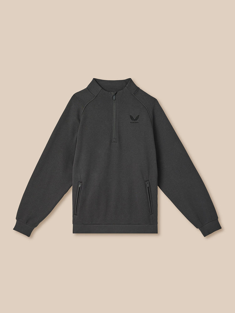 Adapt Cotton Fleece 1/4 Reißverschluss Oberteil - Gunmetal
