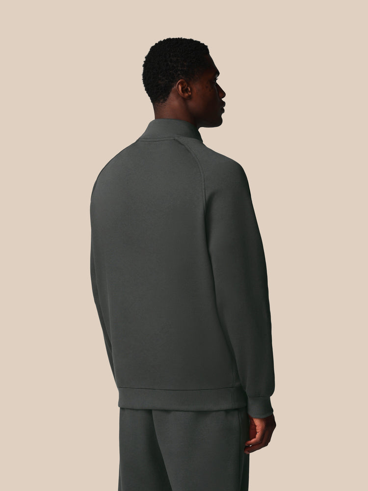 Adapt Cotton Fleece 1/4 Reißverschluss Oberteil - Gunmetal