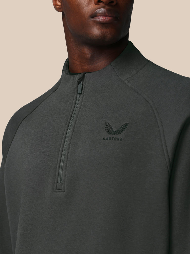 Adapt Cotton Fleece 1/4 Reißverschluss Oberteil - Gunmetal
