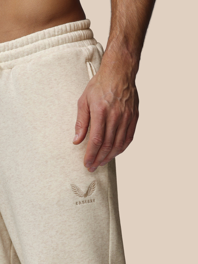 Herren Adapt Cotton Fleece Joggers - Oatmeal Marl