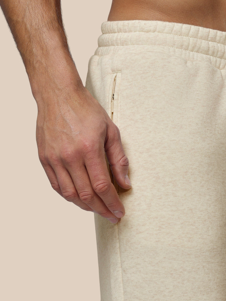 Herren Adapt Cotton Fleece Joggers - Oatmeal Marl