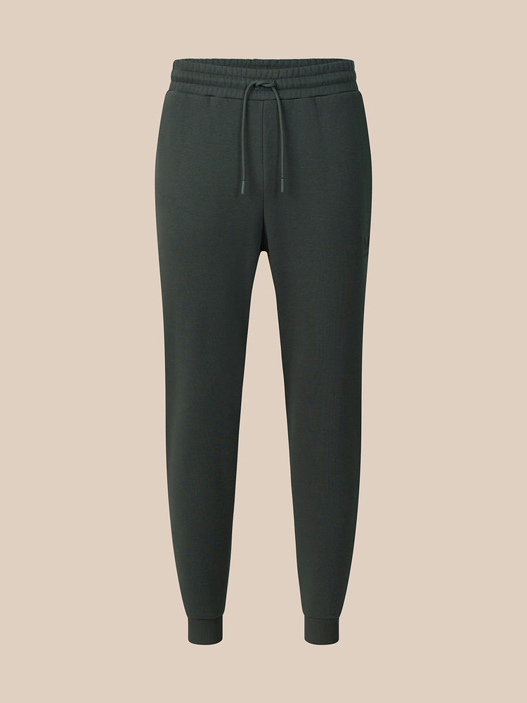 Dark green cargo pants on a white background