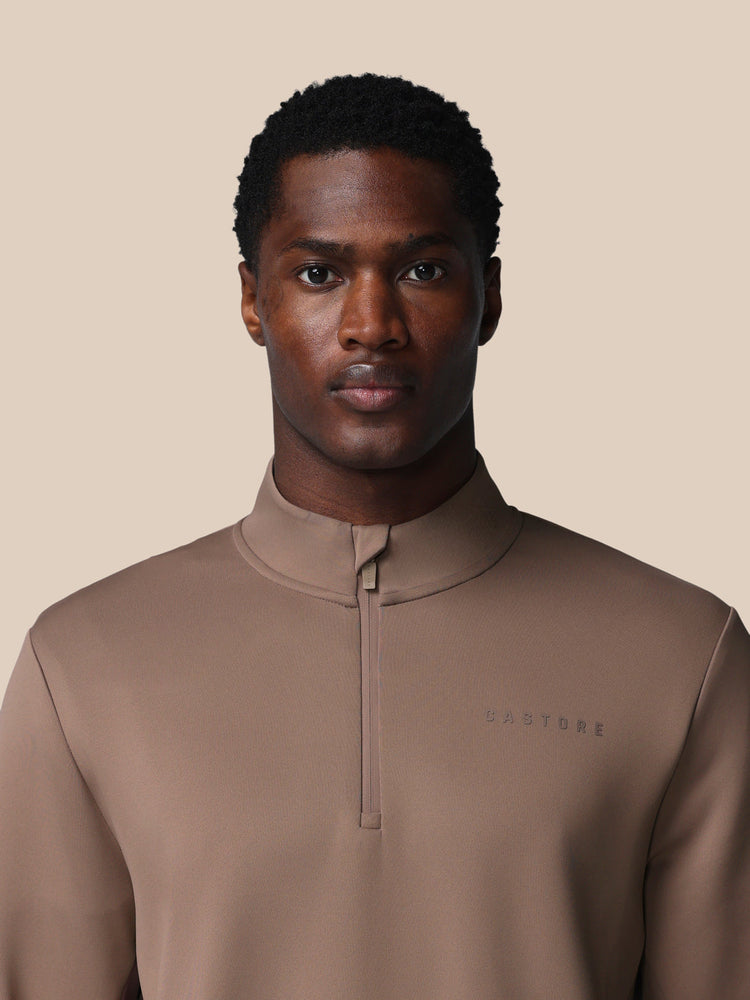 Flex 1/4 Reißverschluss Oberteil - Deep Taupe
