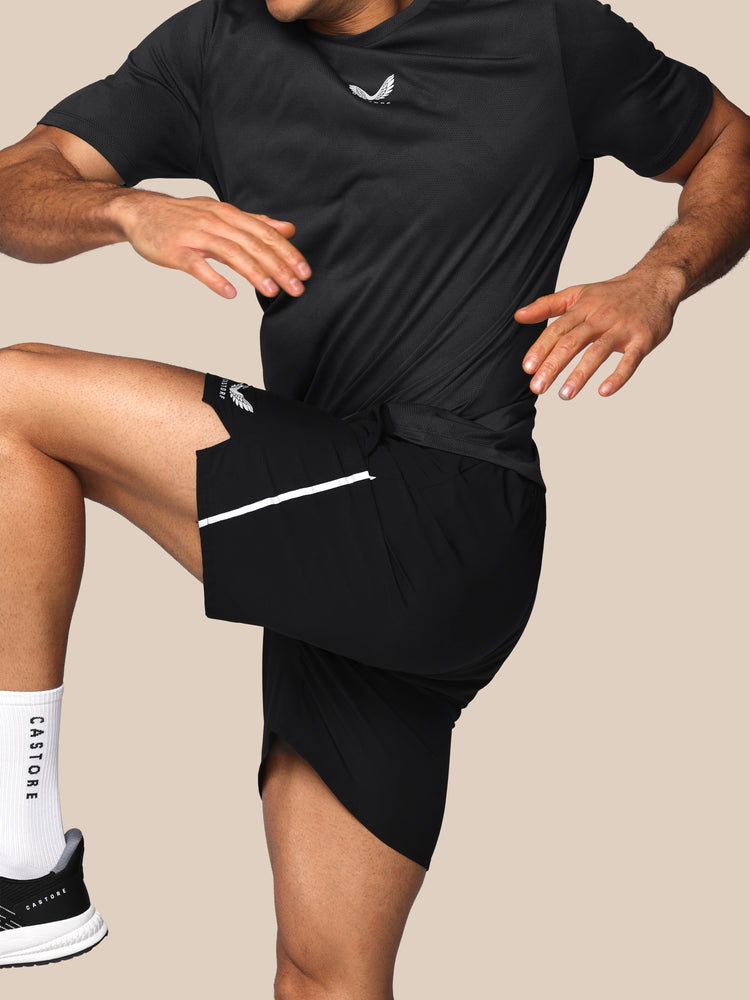 Herren Apex 6" Shorts mit Innenhose - Schwarz