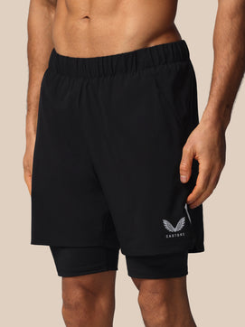 Herren Apex Athletic Fit 2-In-1 Gewebtem Shorts - Schwarz