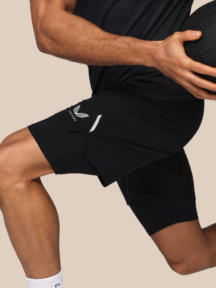 Herren Apex 2-in-1 Gewebte Shorts -Schwarz