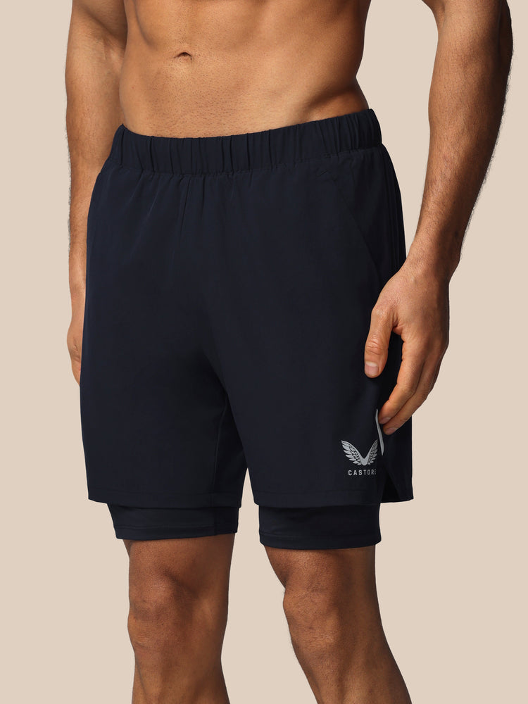 Herren Apex 2-in-1 Gewebte Shorts - Marineblau