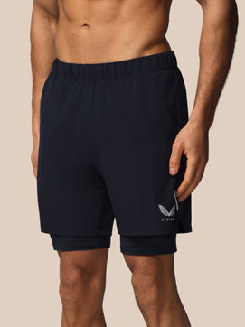 Herren Apex 2-in-1 Gewebte Shorts - Marineblau