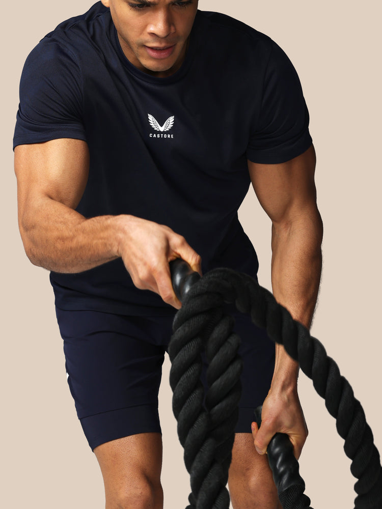 Herren Apex Engineered Kurzarm T-Shirt - Marineblau