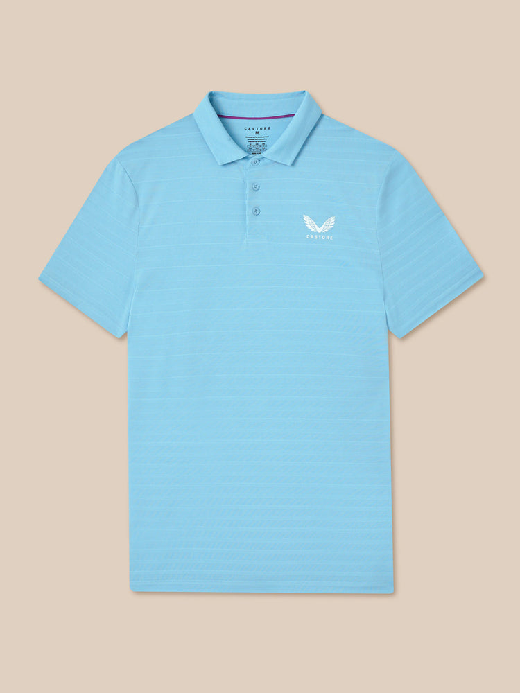 Herren Golf Piqué-Streifen Kurzarm Polo - Himmelblau