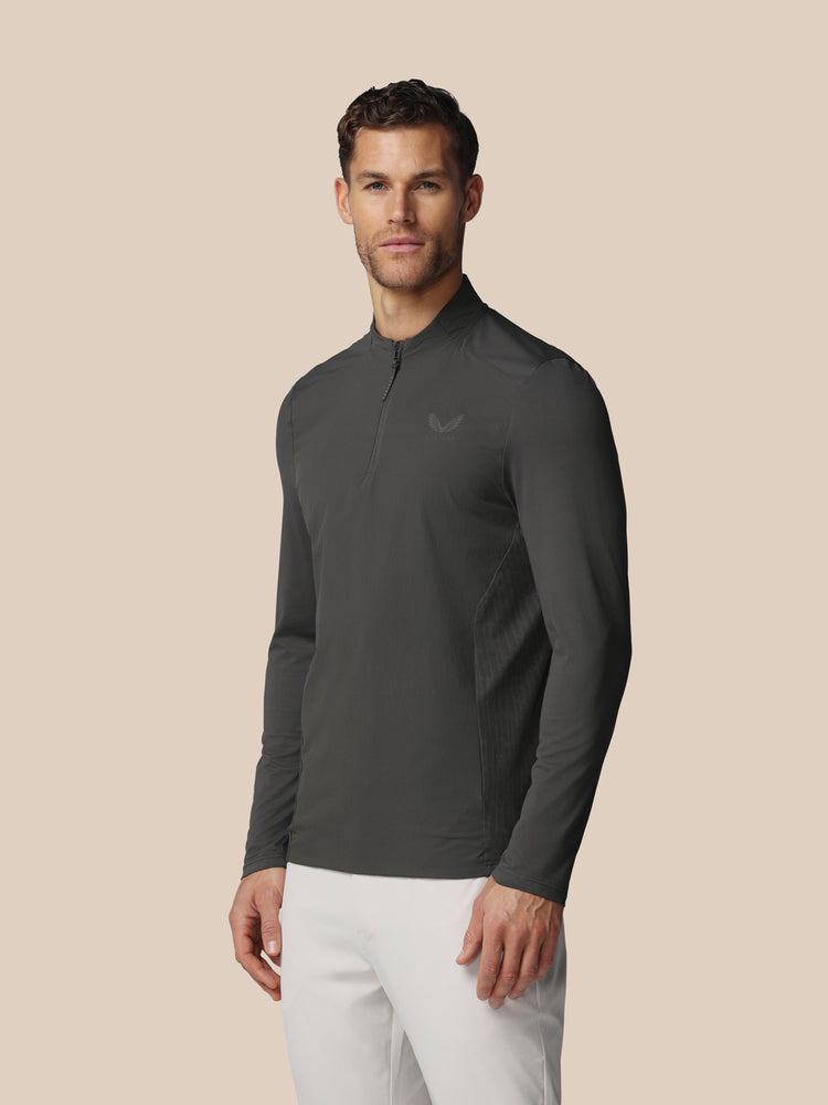 Herren Golf LVS Viertelreißverschluss Langärmliges Oberteil - Gunmetal