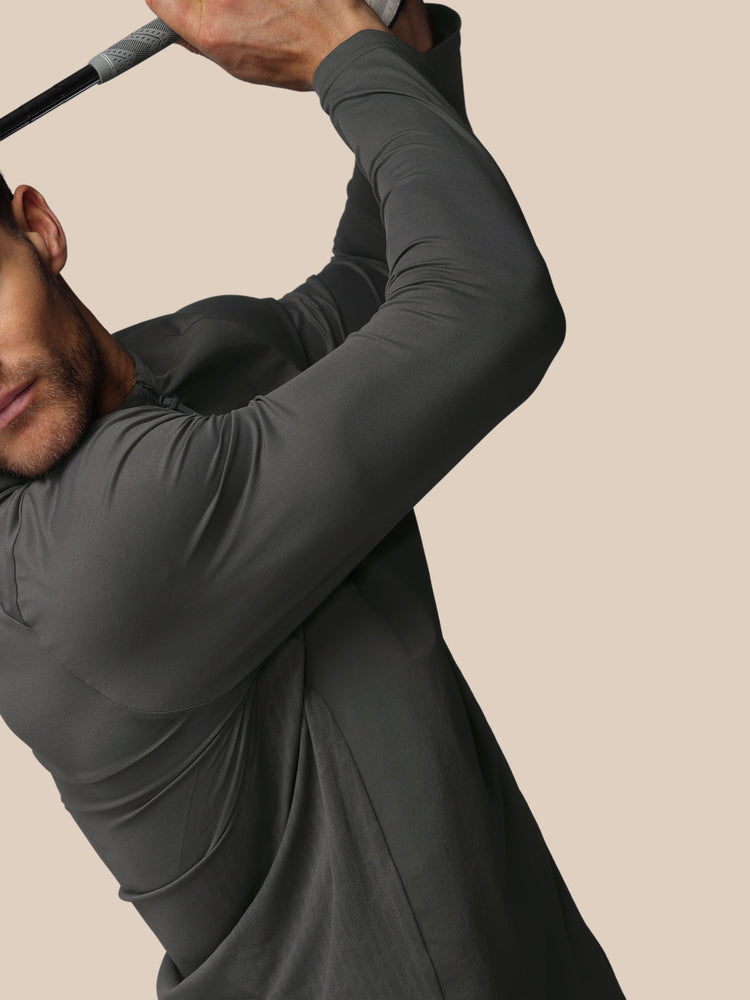 Herren Golf LVS Viertelreißverschluss Langärmliges Oberteil - Gunmetal